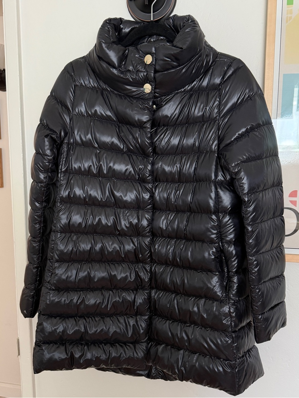 Herno Amelia Stand Collar Down Puffer Coat 42IT/ 6US BLACK